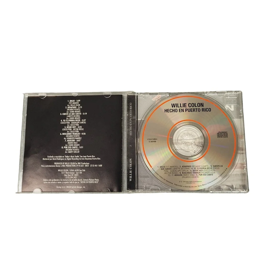 Willie Colon Hecho En Puerto Rico CD 1993 Sony Tropical Salsa Latin 1993 EUC